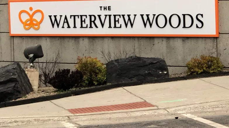 The Waterview Woods facility sign
